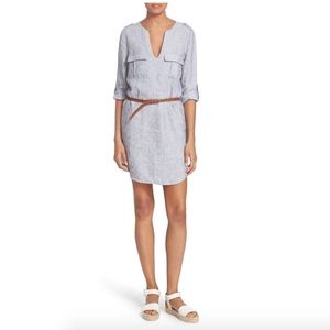 Joie Rathana C Linen roll tab sleeve dress